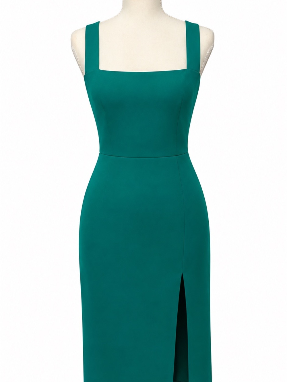 Babaton Emerald Square-Neck Midi Dress